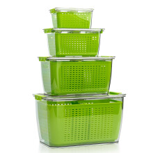 Fruit & Vegetable Fridge Organiser Storage Boxes Set of 4 Green