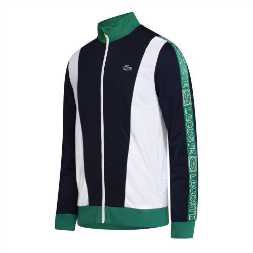 Lacoste (S, Navy/White/Green) Lacoste Mens Logo Track Jacket 2
