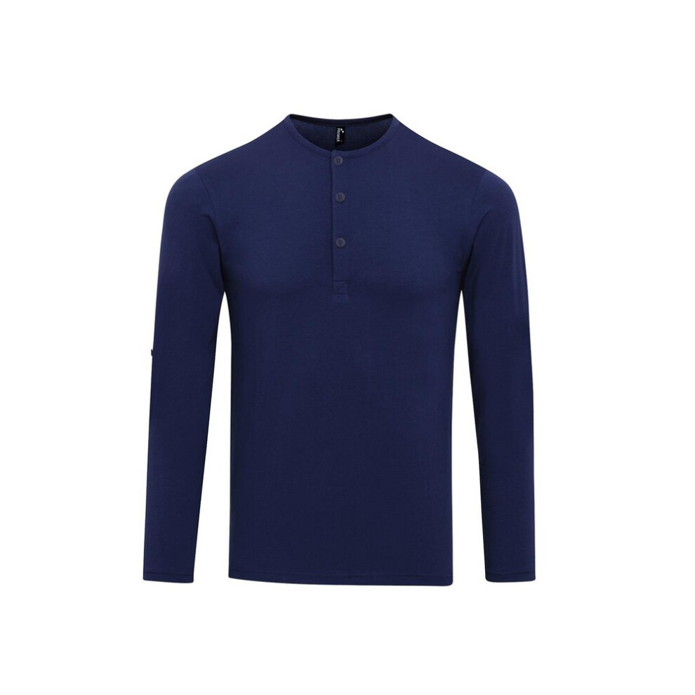 Premier (Xxl, Indigo) Mens Long John Roll Sleeve T-Shirt