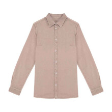 (L, Linen) Native Spirit Womens/Ladies Washed Long-Sleeved Shirt