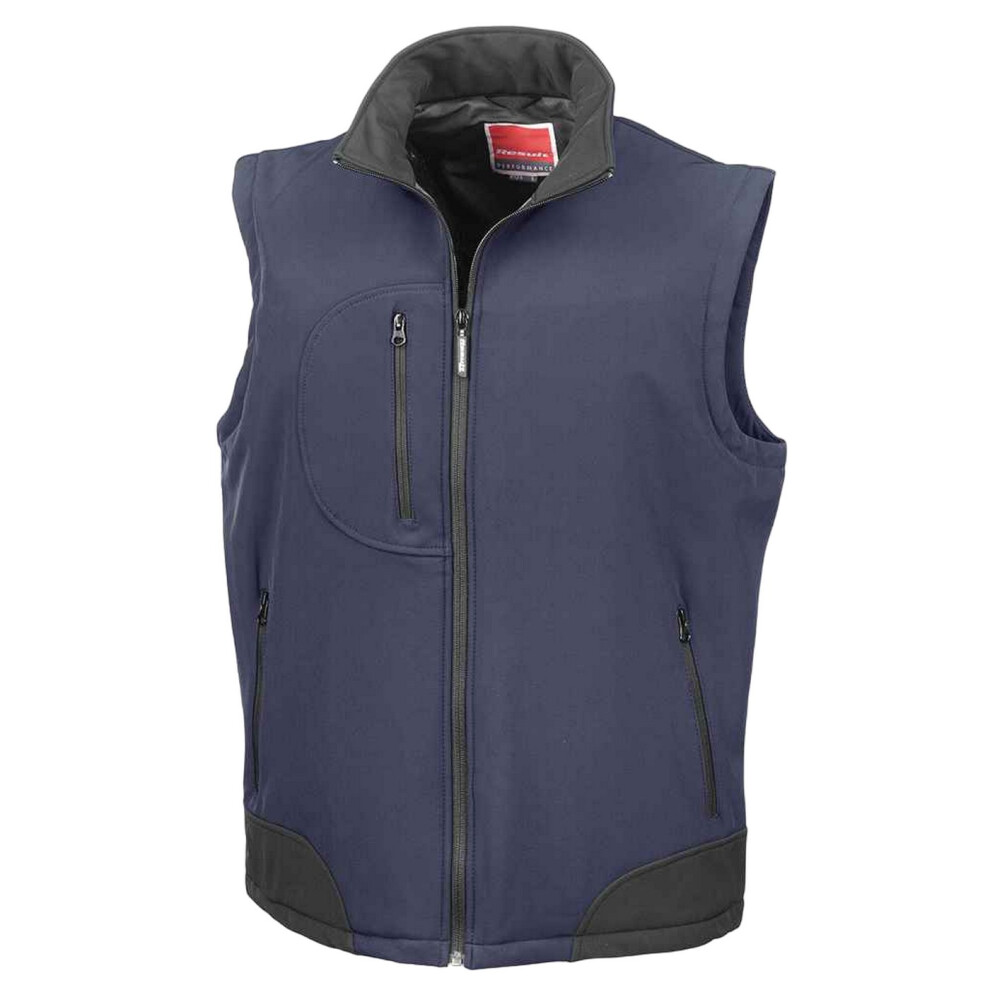 Result (L, Navy/Black) Mens Softshell Body Warmer
