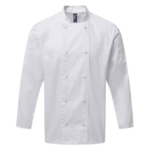 Premier (4XL, White) Premier Mens Coolchecker Long-Sleeved Chef Jacket