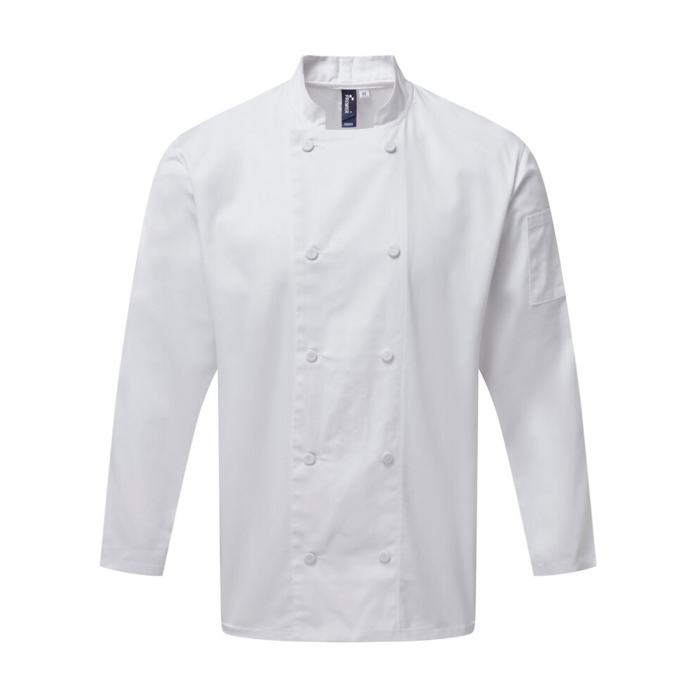 Premier (S, White) Unisex Adults Chefs Coolchecker Long Sleeve Jacket