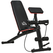 Foldable Weight Bench, Adjustable Strength Training Sit Up Ab Bench, Incline/Decline, Red