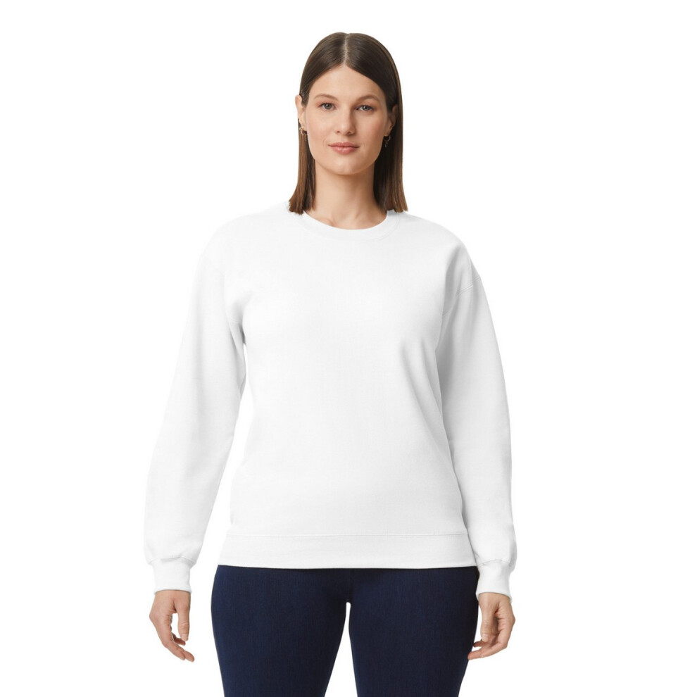 Gildan (4Xl, White) Mens Midweight Crew Neck Sweatshirt