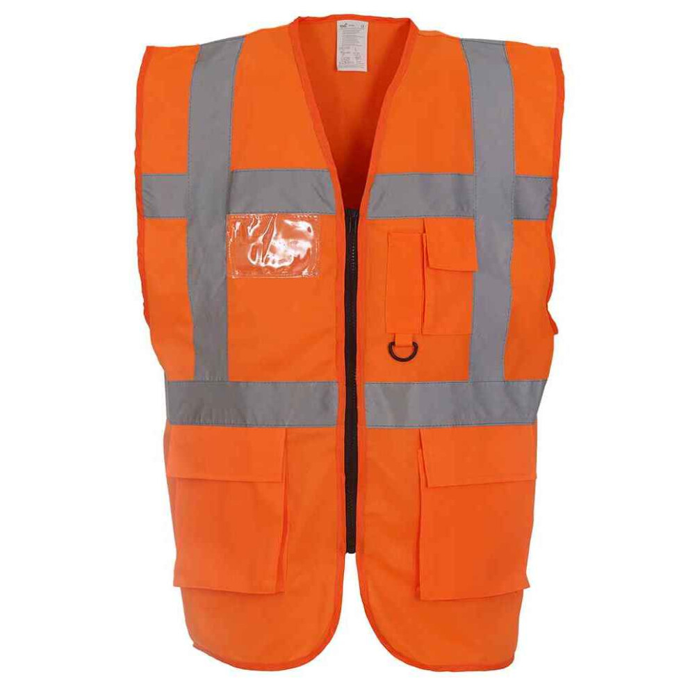 (S, Orange) Yoko Unisex Adult Executive Hi-Vis Safety Waistcoat 5063470404520