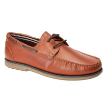 (5 UK, Burnt Tan) Base London Mens Stern Boat Shoes