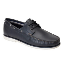 (5 UK, Navy) Base London Mens Stern Boat Shoes