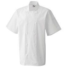 (5XL, White) Premier Unisex Short Sleeved Chefs Jacket / Workwear