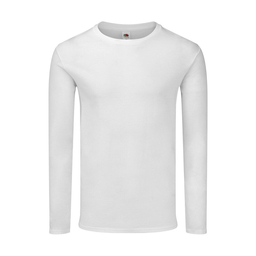 Fruit Of The Loom (M, White) Mens Iconic 150 Long-Sleeved T-Shirt