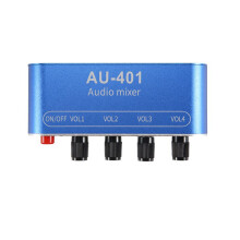 Stereo Mixer (4 Input ,1 Output ) Individually Controls Board DIY Headphones Amplifier Case DC12V