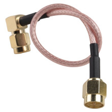 6" SMA Male to SMA Right Angle Male Plug Jumper Pigtail Cable RG316