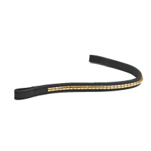(Cob, Black/Brass) Velociti Rapida Leather Clincher Horse Browband