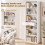 Homcom HOMCOM Tall Bookcase with Cubes, 7-Tier Bookshelf with Drawer, White 4