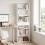 Homcom HOMCOM Tall Bookcase with Cubes, 7-Tier Bookshelf with Drawer, White 2
