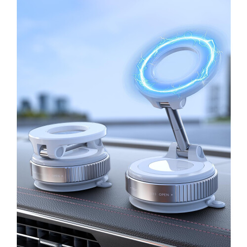 CloudValley Suction Magnetic Phone Holder, [360° Rotating] Adjustable and Foldable Magsafe Car Mount 1