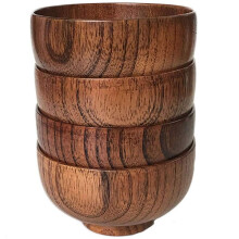 Jujube Japanese-Style Wooden Bowl Wooden Rice Bowl Noodle Bowl Solid Wood Bowl, Diameter 4.5 Inches By 2-5 / 8 Inches, for Rice, Soup, Dipping,
