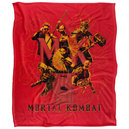 (147cm x 91cm, Red) Mortal Kombat Fighters Cloud Soft Touch Blanket