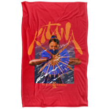 (147cm x 91cm, Red/Blue) Mortal Kombat Kitana Fan Blanket