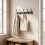 Living And Home Wall-Mounted Stainless Steel Coat Rack with 5 Tri Hooks 2