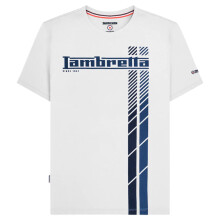 (4XL, White/Navy/Dark Blue) Lambretta Mens Racing Stripe T-Shirt