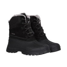 (2 UK, Black) Mountain Warehouse Childrens/Kids Leather Waterproof Borg Lined Snow Boots