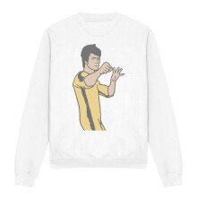 (XXL, White/Yellow) Bruce Lee Unisex Adult The On Guard Sweatshirt