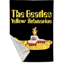 (Single, Multicoloured) The Beatles Yellow Submarine Sherpa Fleece Double Sided Blanket