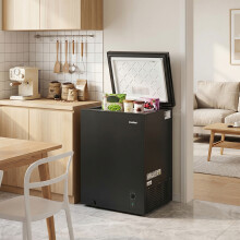 99L Freestanding Chest Freezer, Black