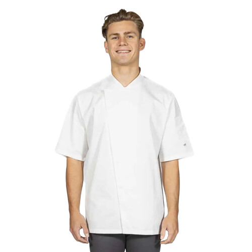 (M, White) ADC Unisex Adult Asymmetric Chef Jacket