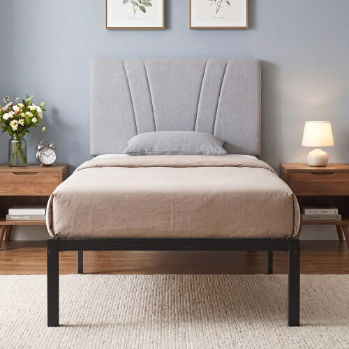 Homcom HOMCOM 3FT Single Bed Frame with Upholstered Headboard and Underbed Storage