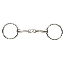 (6in, Silver) Korsteel Stainless Steel Thin Mouth French Link Loose Ring Snaffle Bit