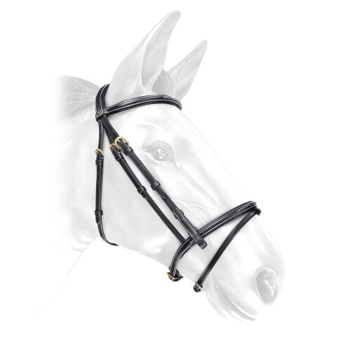(Full, Black) John Whitaker Valencia Super Deluxe Leather Horse Flash Bridle