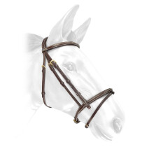 (Full, Light Havana) John Whitaker Valencia Super Deluxe Leather Horse Flash Bridle