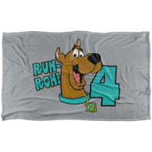 (152cm x 127cm, Grey/Blue/Brown) Scooby Doo Ruhroh! I'M 4 Blanket