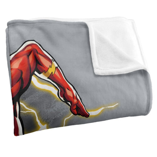 (147cm x 91cm, Grey/Red/Yellow) The Flash Bolt Run Blanket 2