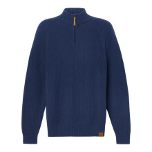 (XL, Peacoat) Timberland Mens Ribbed Zip Neck Jumper