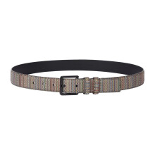 (94cm, Multicoloured) Paul Smith Mens Stripe Webbed Belt