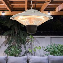 Outsunny Outdoor Heater Ceiling Hanging Light 1500W Pull Switch Electric Aluminium