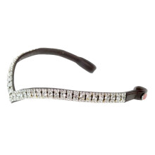 (Full, Light Havana) John Whitaker Lynton V Shape Horse Diamante Browband