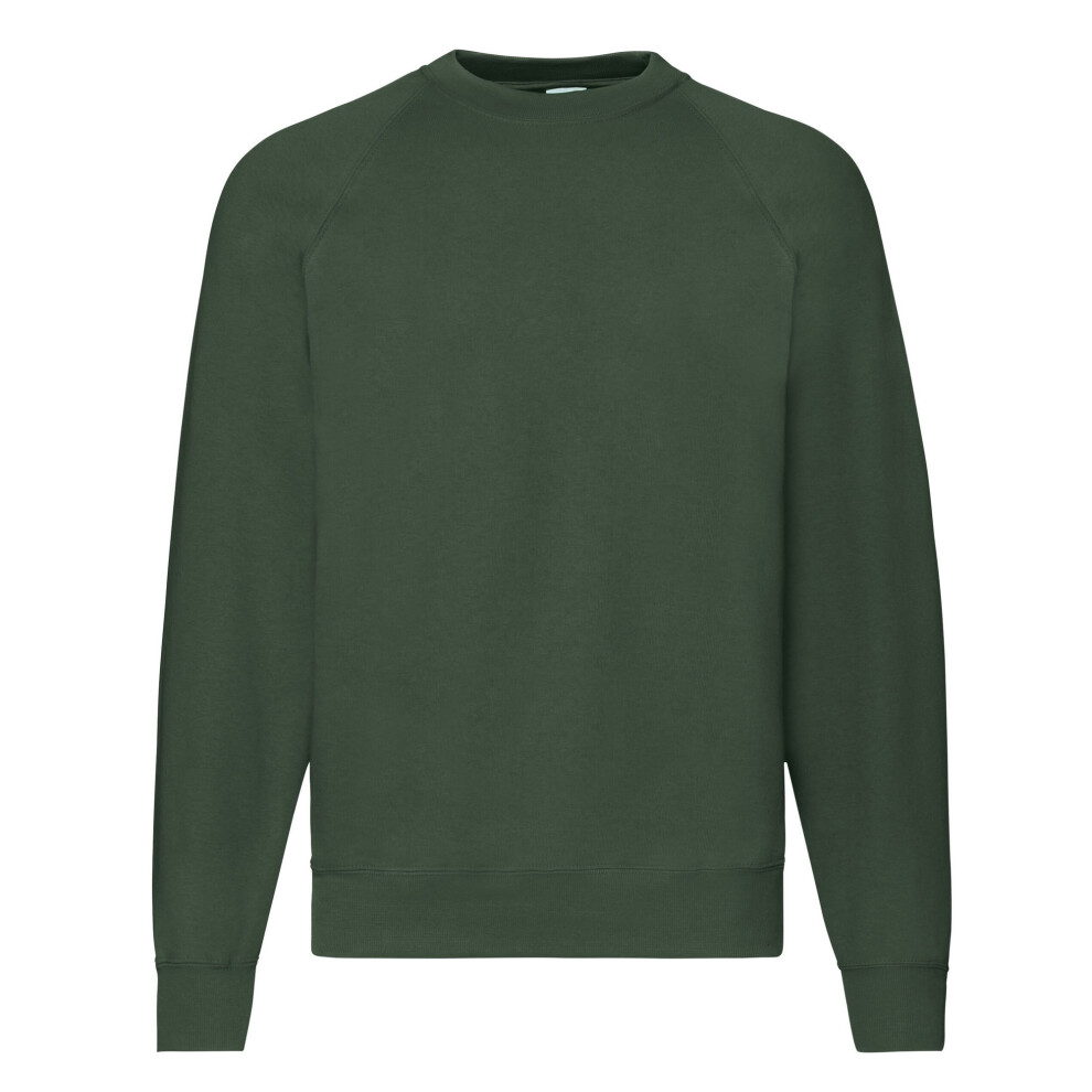 Fruit Of The Loom (L, Bottle Green) Mens Classic 80/20 Raglan Sweatshirt