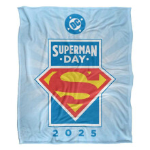 (36in x 58in, Blue/Red) Superman Superman Day 2025 Silky Logo Supersoft Blanket