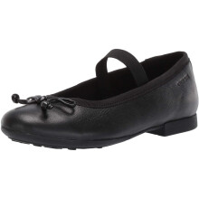 (1 UK, Black) Geox Girls Plie Leather School Shoes