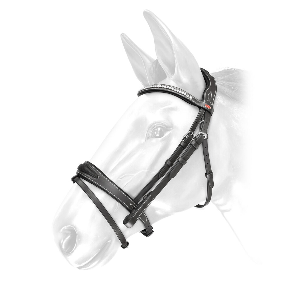 Photos - Equestrianism Whitaker Chicago Leather Jewelled Horse Bridle With Reins(Full, Black)