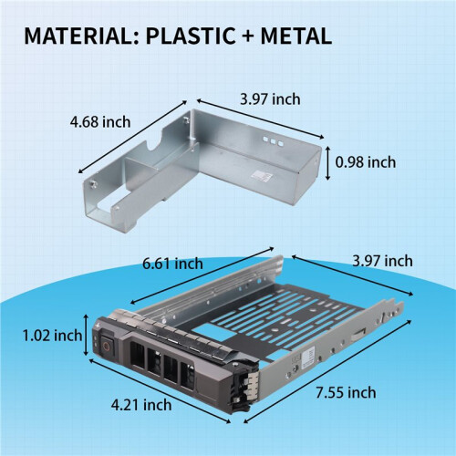 Bandeja de Suporte de Disco RíGido de 3,5 Polegadas para Servidores  PowerEdge - com Adaptador de HDD de 2,5 Polegadas NVMe SSD SAS  Suporte