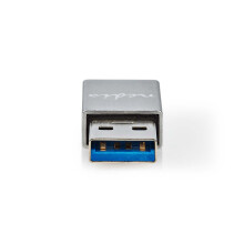 USB-A Adapter | USB 3.2 Gen 1 | USB-A Han | USB-C Hun | 5 Gbps | Runde | Nikkelplateret | Sølv | Cover Box