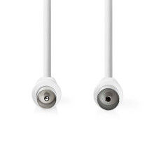 Coax Cable | IEC (Coax) Han | IEC (Coax) Hun | Nikkelplateret | 90 dB | 75 Ohm | Dobbelt afskærmet | 5.00 m | Runde | PVC | Hvid | Box