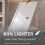 Modern Rectangular Shower Tray 900x800mm Low Profile Lightweight White Waste 3