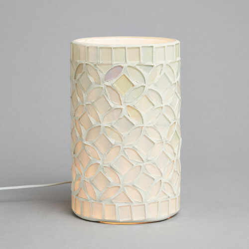 Litecraft Rubie Ceramic Mosaic Table Lamp, Ivory 2