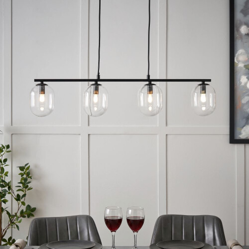 Litecraft Melanie Ceiling Pendant 4 Light, Black 1